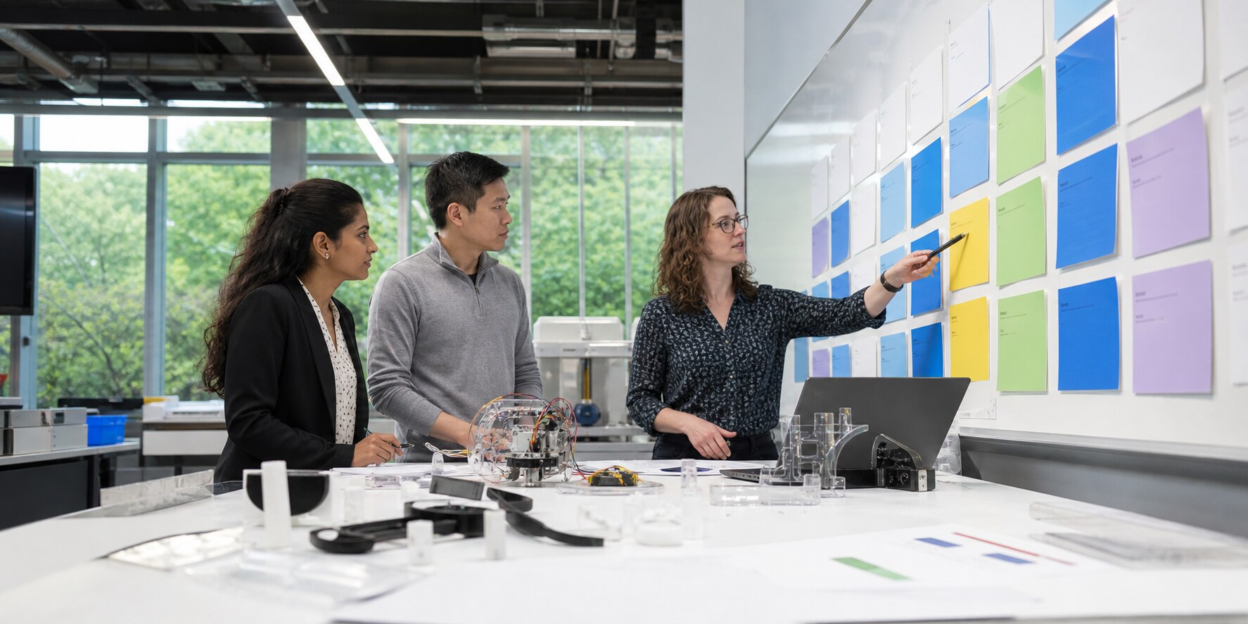 Project team planning an SBIR and STTR compliant work split