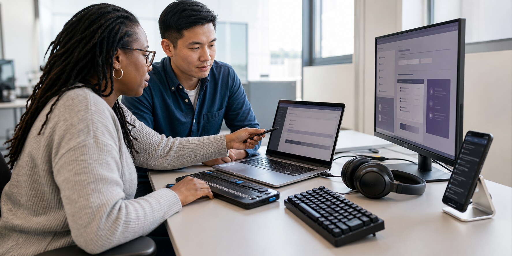 Accessibility specialist testing educational software