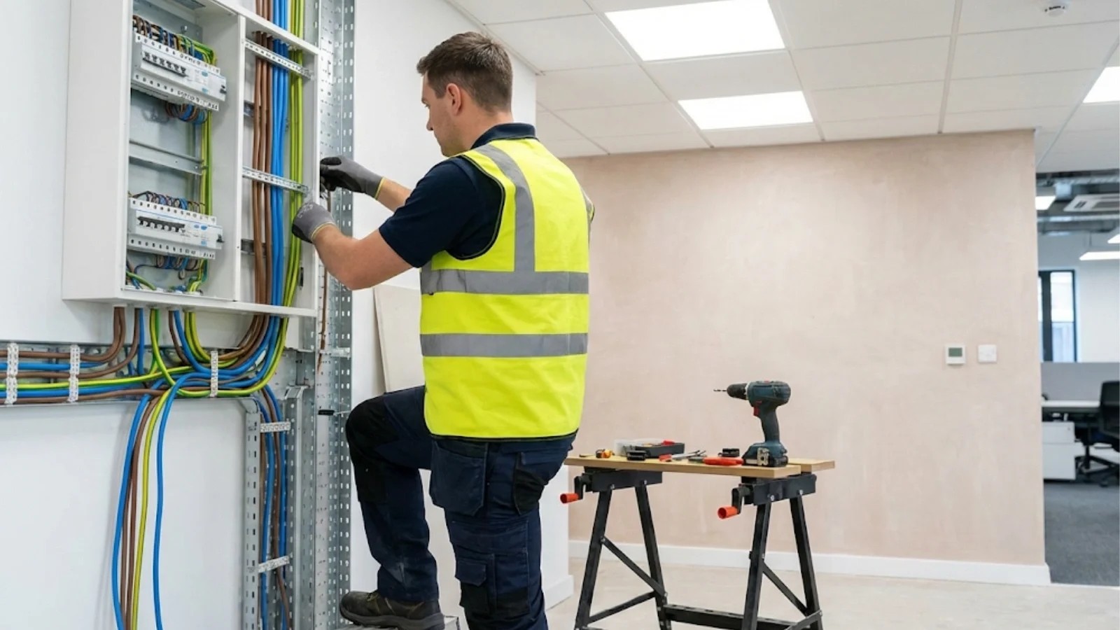 Electrician Pymble professional inspecting a residential switchboard in a Pymble home