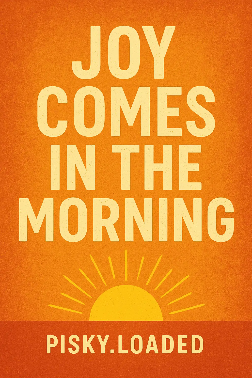 JOY COMES IN THE MORNING