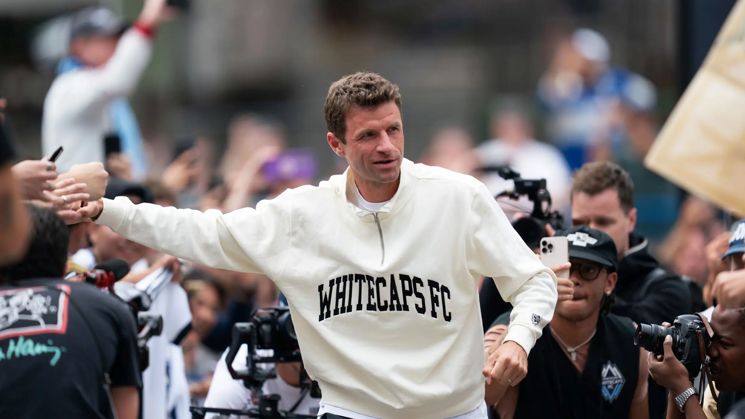 Thomas Muller getting 'goosebumps' in Vancouver as new Whitecaps star reveals 'proper Bavarian gift' for team-mate who gave up No.13 jersey