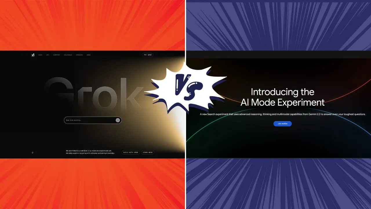 Grok 3's DeepSearch with Google's new AI Mode (Search)