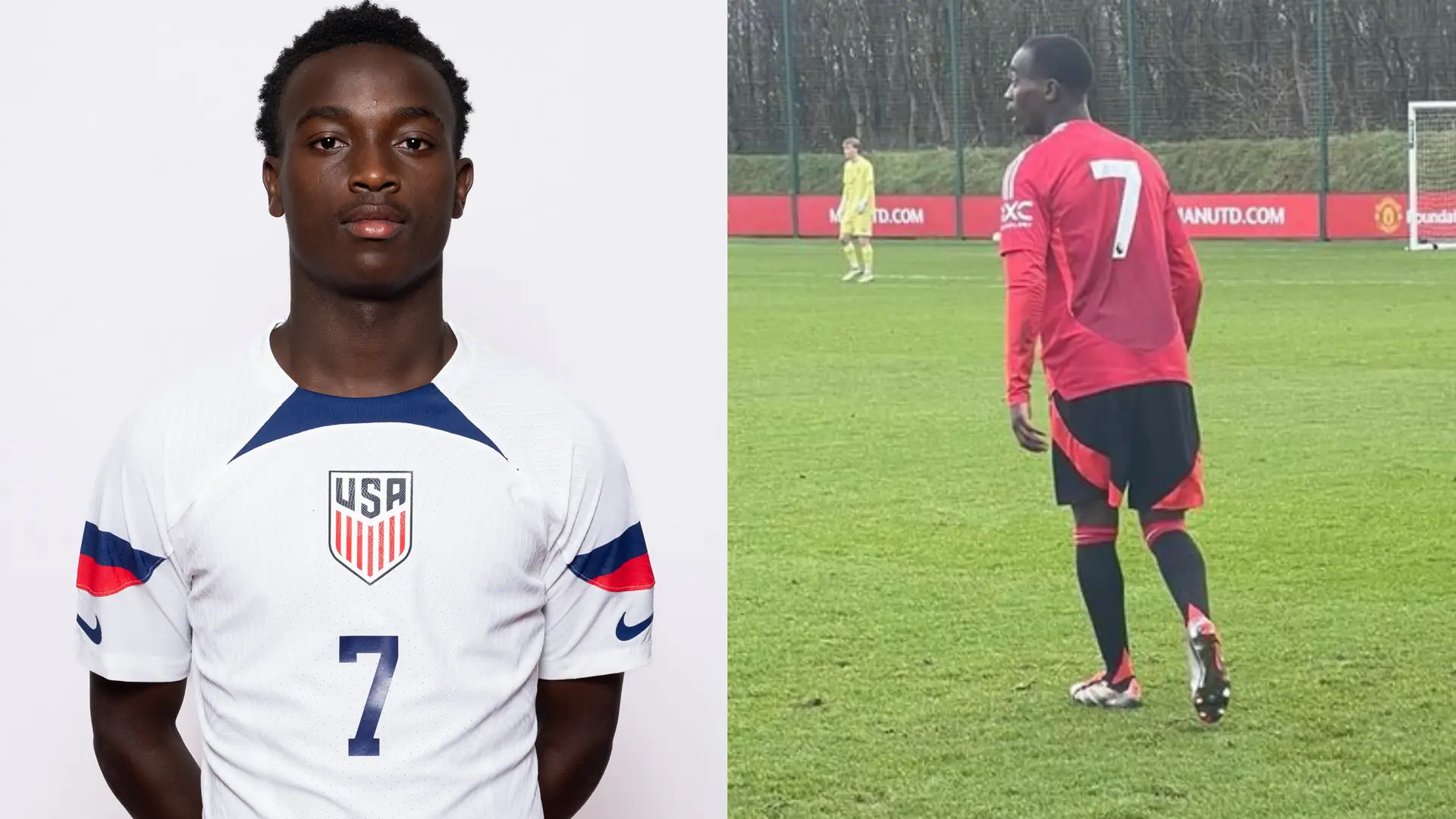 Man Utd's next great No.7? 16-year-old USMNT starlet shines for under-18s in iconic shirt worn by Cristiano Ronaldo and David Beckham