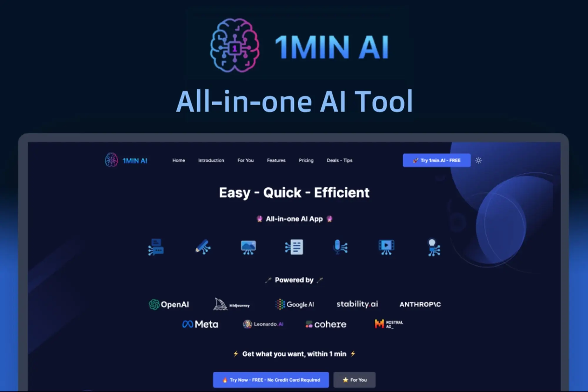Supercharge Your Workflow with 1min.AI: for Less Than $80
