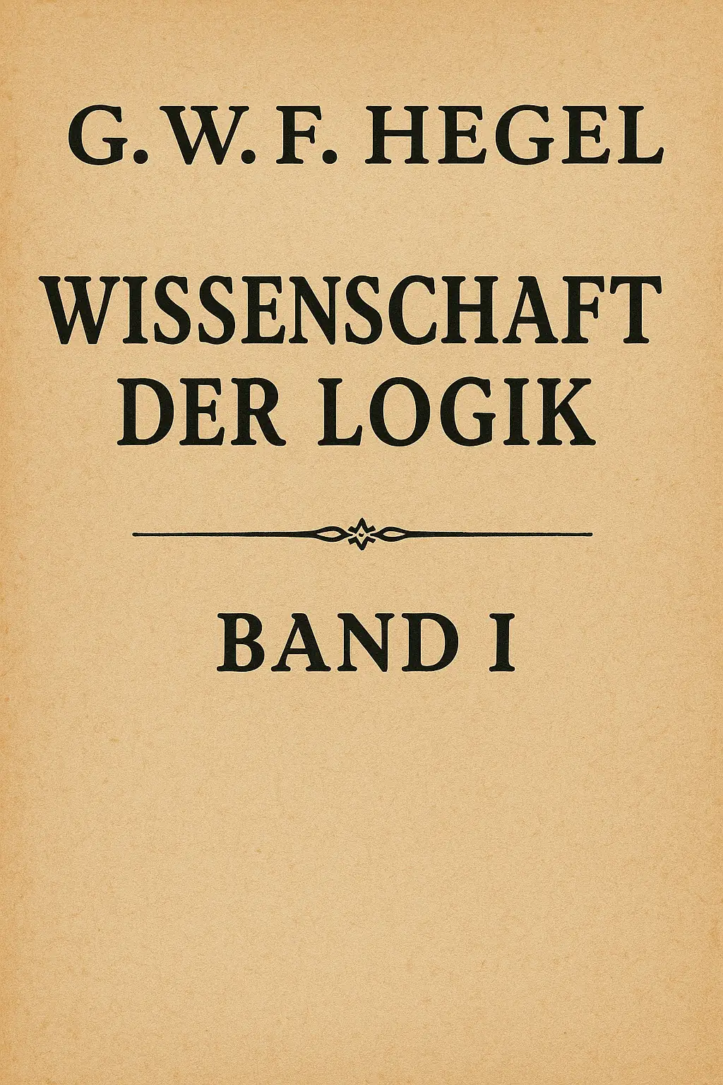 Wissenschaft der Logik — Band 1