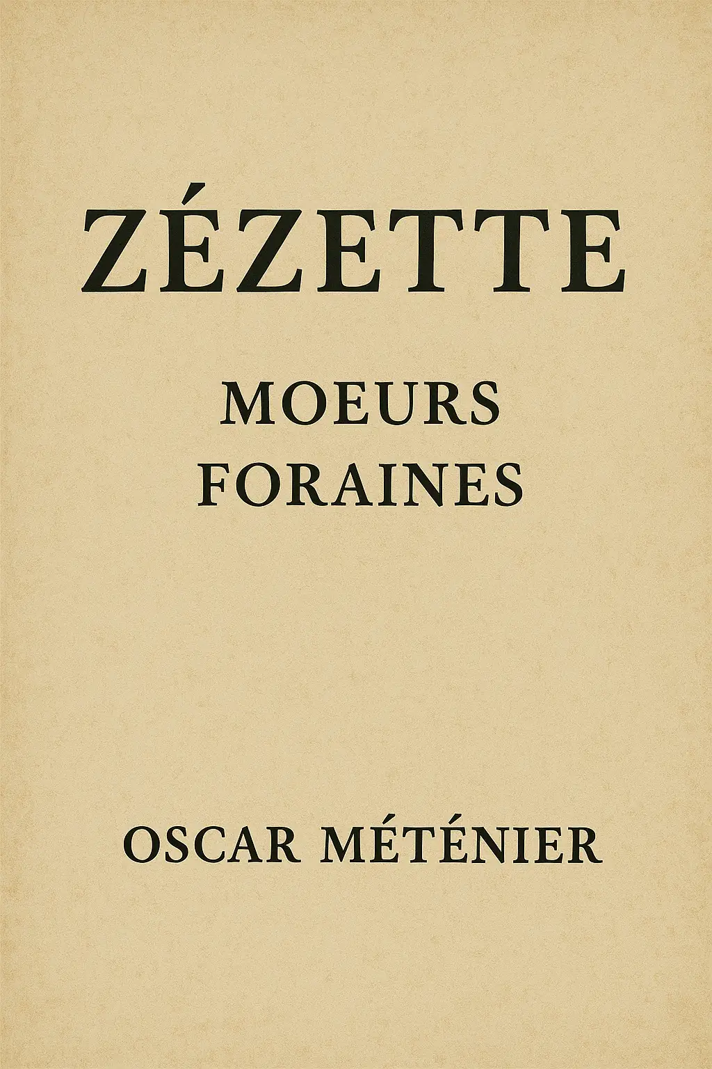 Zézette : moeurs foraines