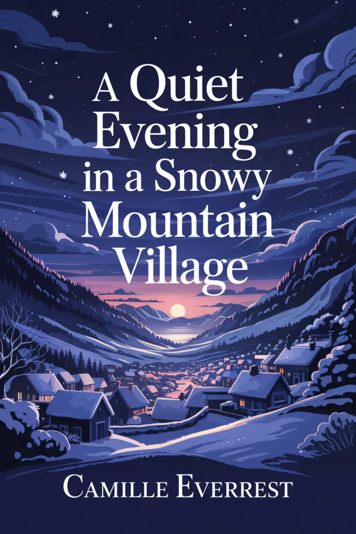 A Quiet Evening in a Snowy Mountain Village