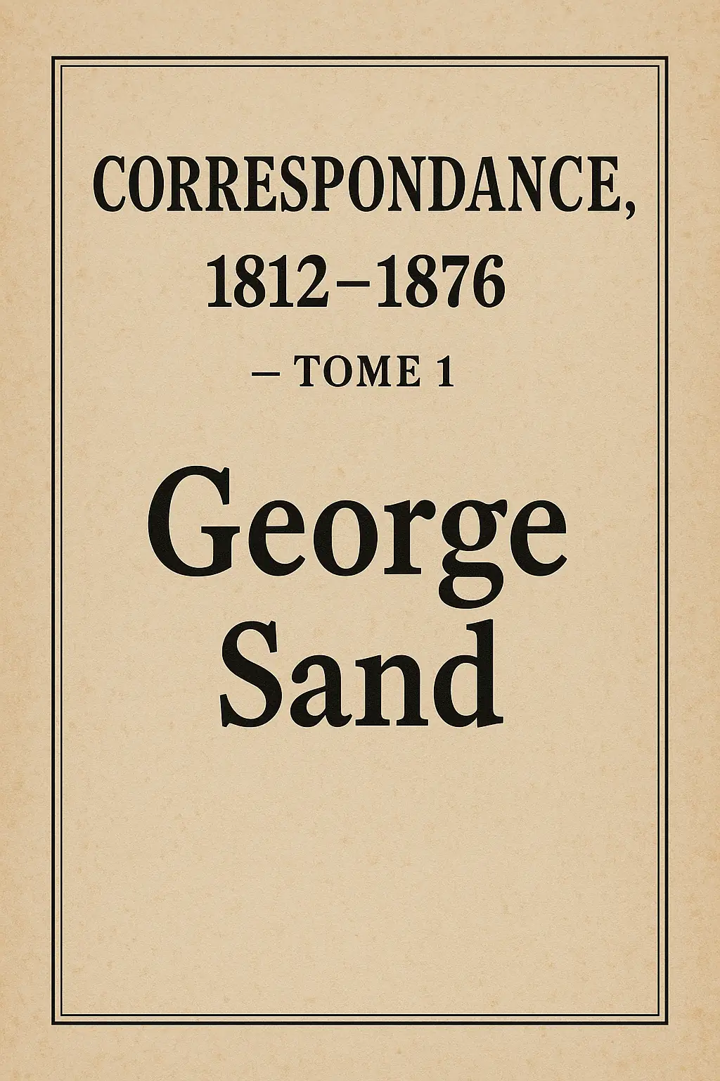 Correspondance, 1812-1876 — Tome 1
