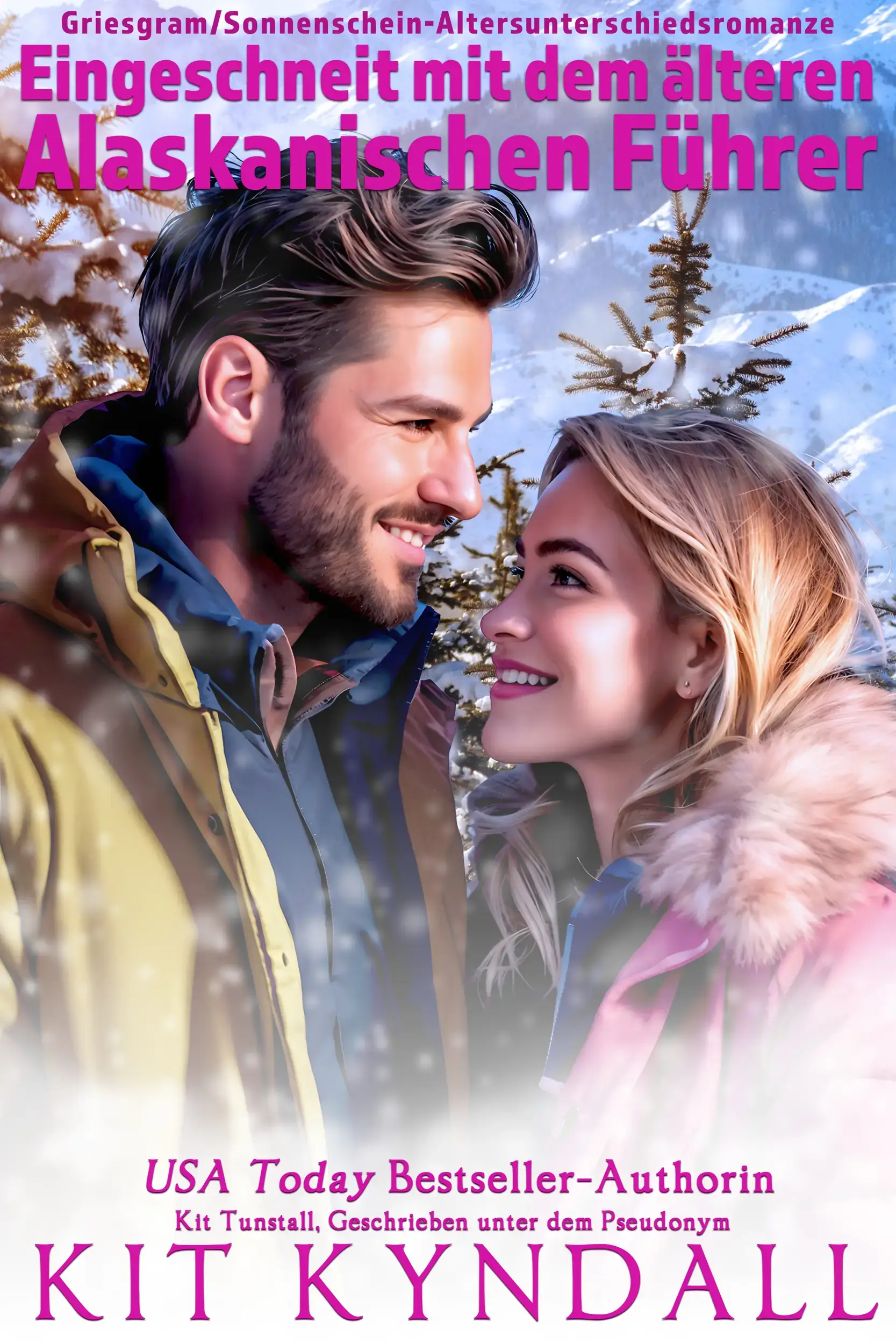 Eingeschneit mit dem älteren Alaskanischen Führer