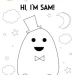 Sam character printable coloring sheet