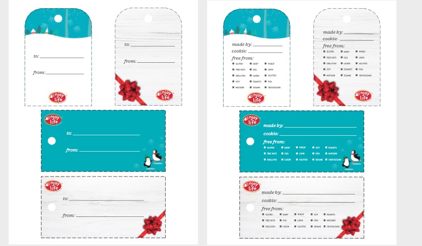 front and back of printable holiday gift tags