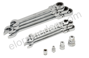 204RS8M-Set-Combination Spanner with Joint Ring Ratchet