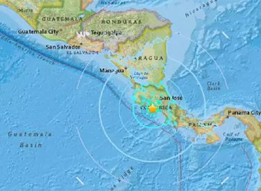 Un sismo de 6,3 grados sacudió Costa Rica