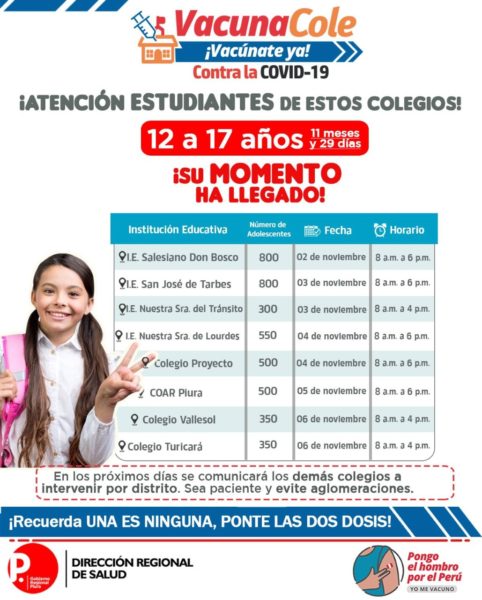 vacunacion diresa piura escolares