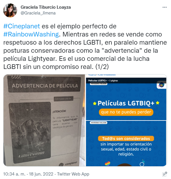 Critican a Cineplanet Perú por advertir "ideología de género" en la película de Buzz Lightyear - El Tiempo