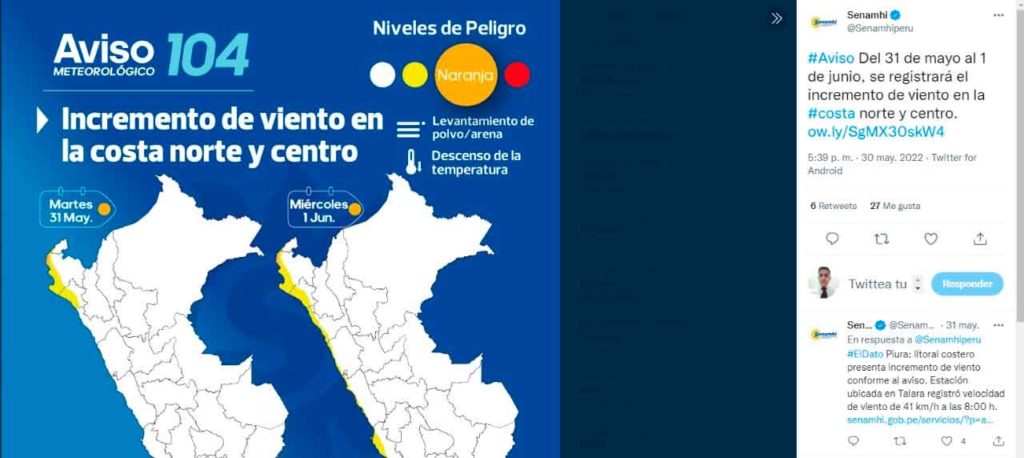 piura con polvo en el cielo