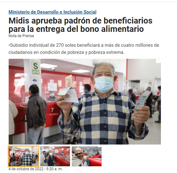 Consulta de beneficiarios para el segundo tramo del Bono Alimentario 2022 y LINK del FertiAbono