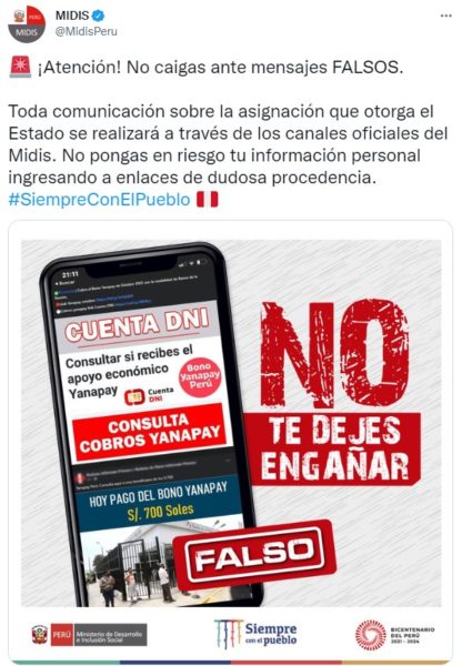 bono económico Yanapay de 700 soles