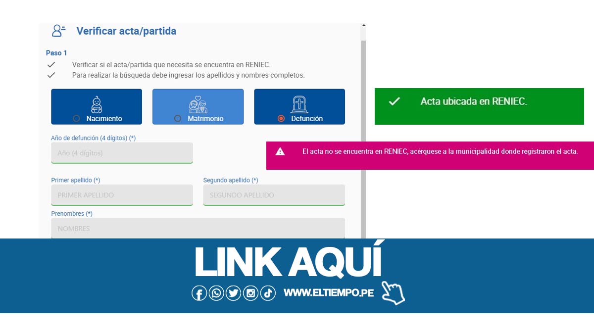 Reniec: ¿Cómo ver el estado de un fallecido con DNI por nombres y apellidos?