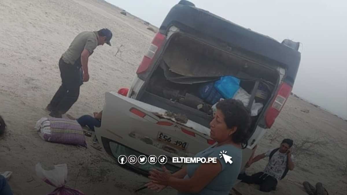 Cuatro personas accidentadas en la carretera Bayovar-Chiclayo fueron trasladadas a Piura