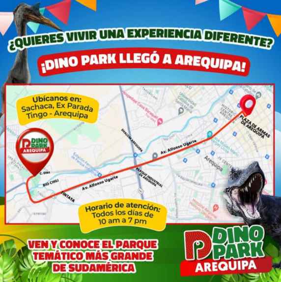 Ubicación del Dino Park Arequipa | Foto: Dino Park Perú