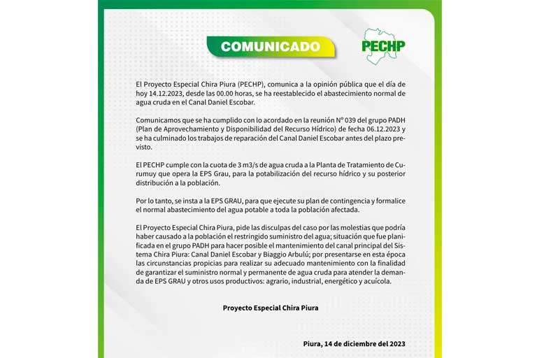 Comunicado PECHP