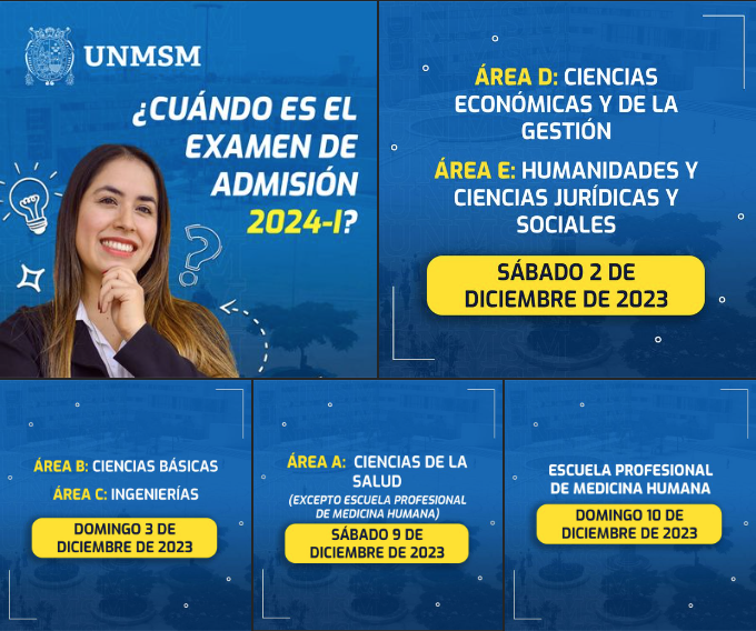 ¿Cuándo es el examen de admisión de San Marcos 2024 I? Estas son las