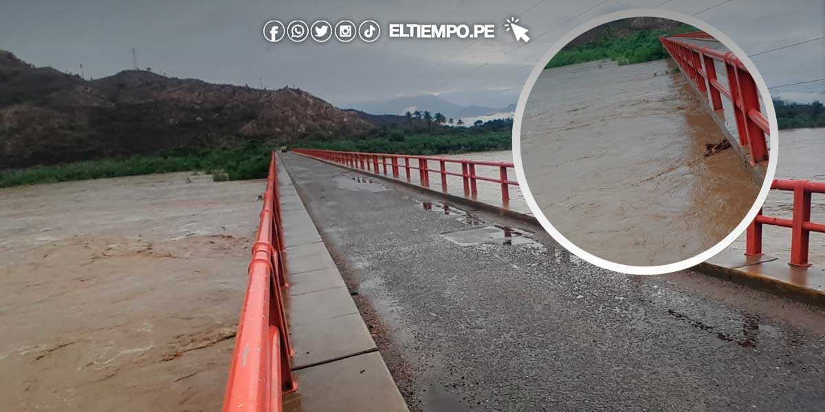 Piura: Reportan incremento del caudal del río Piura desde el puente Carrasquillo