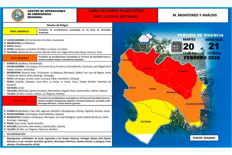 Pronóstico de lluvias en Piura/foto: Facebook