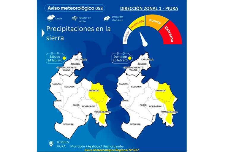 Pronóstico de lluvias en la sierra de Piura/foto: Senamhi