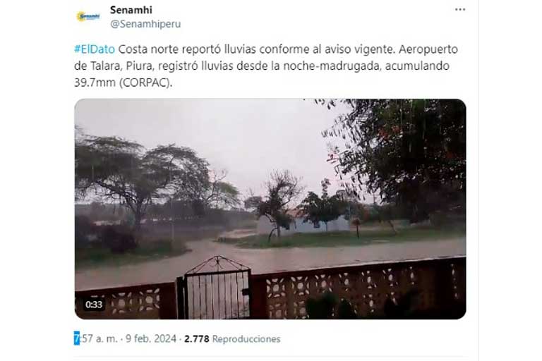 Lluvias en Talara