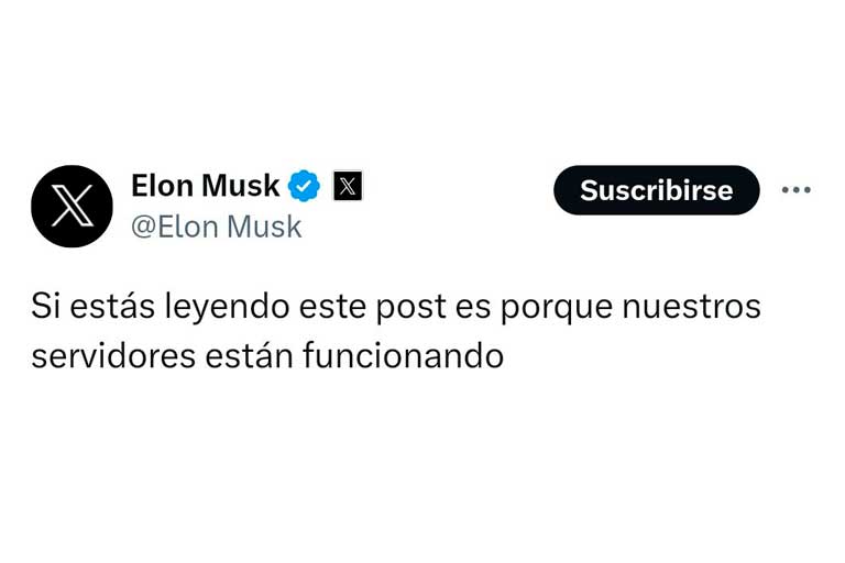 Mensaje de Elon Musk/ Foto: Captura Twitter