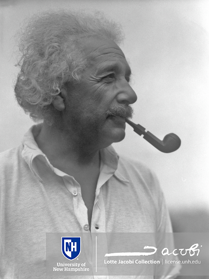 "Albert Einstein with pipe, Huntington, Long Island, N.Y., 1937"