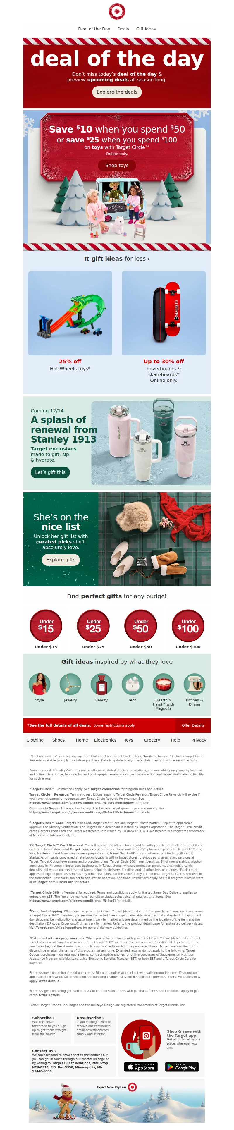 Email screenshot from Target - Check out today's deal of the day—before it’s gone!