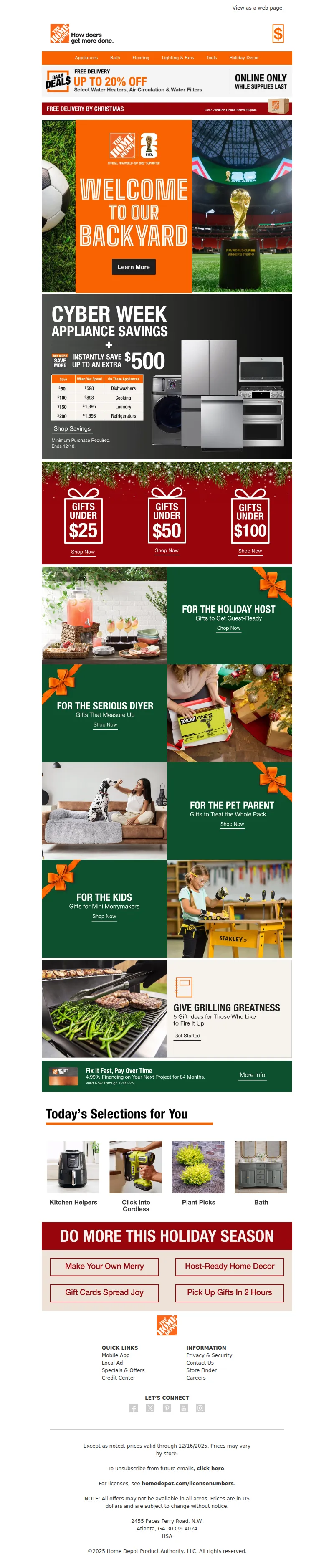 Email screenshot from The Home Depot - Goal Mode Activated ✅ Up to $500 Off