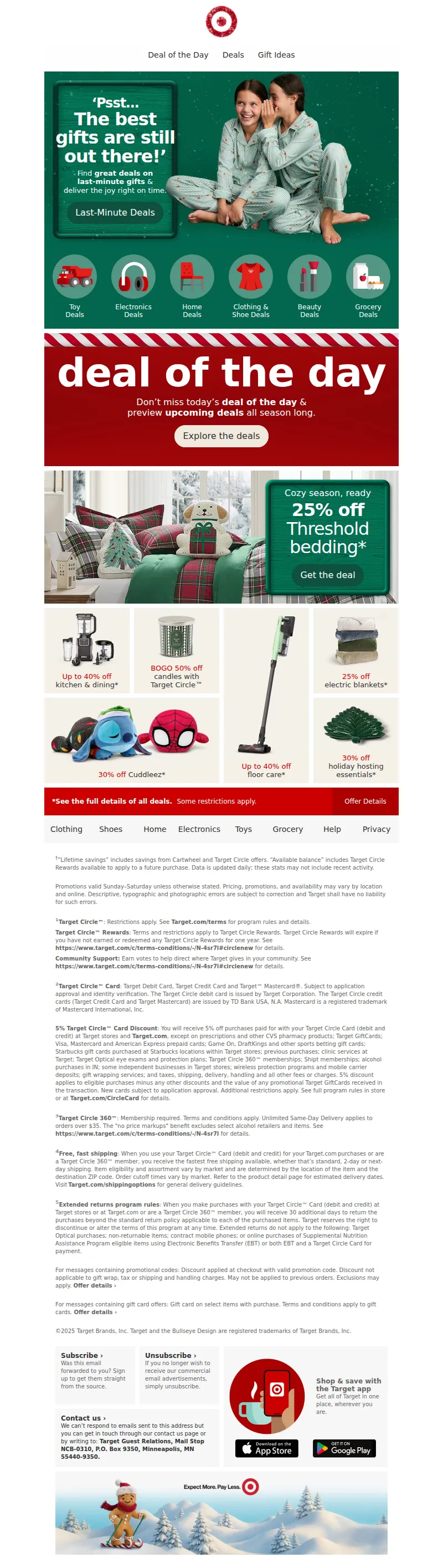 Email screenshot from Target - Big deals on last-minute gifts are here 🎁