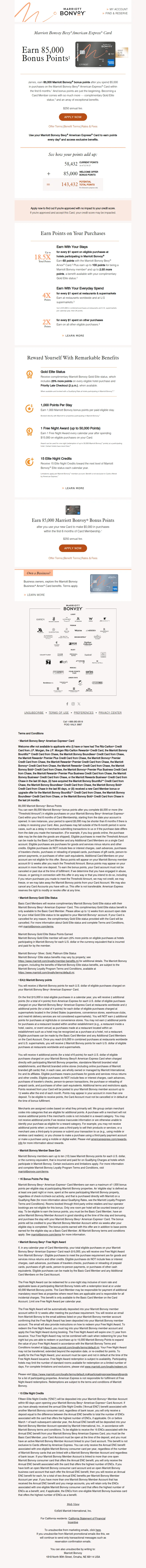 Email screenshot from Marriott Bonvoy - Mr. Bond, Travel in Style With Complimentary Gold Elite Status