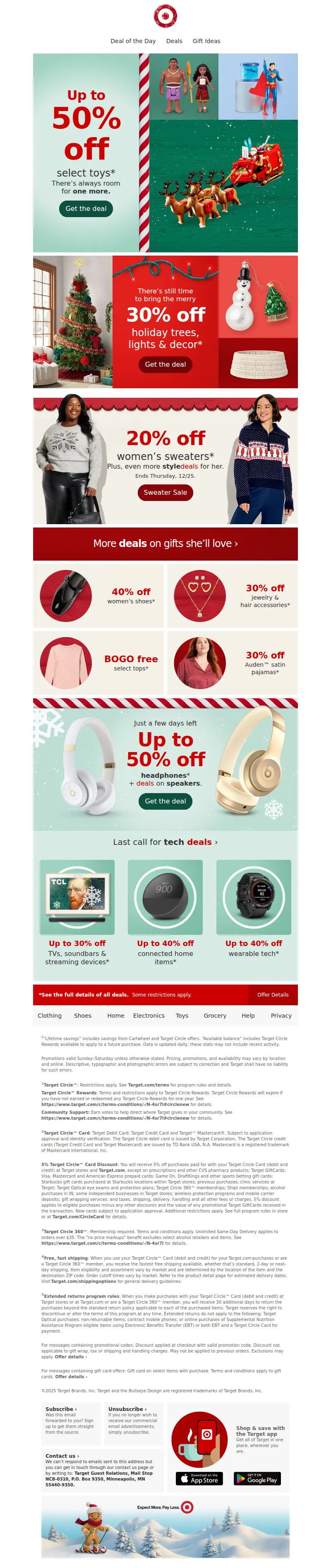 Email screenshot from Target - Up to 50% off last-minute toys? You got it.