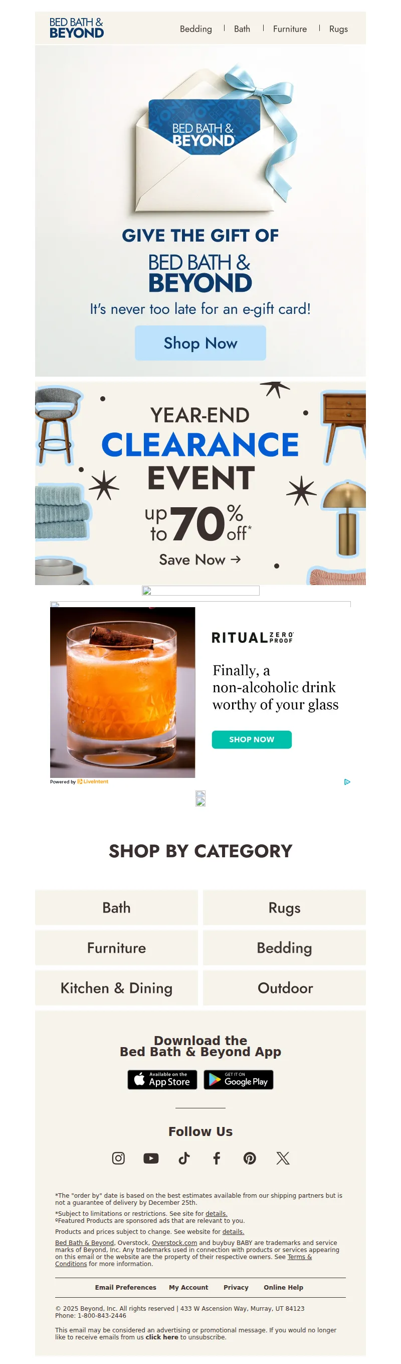 Email screenshot from Bed Bath & Beyond - Still need a gift? 🎁