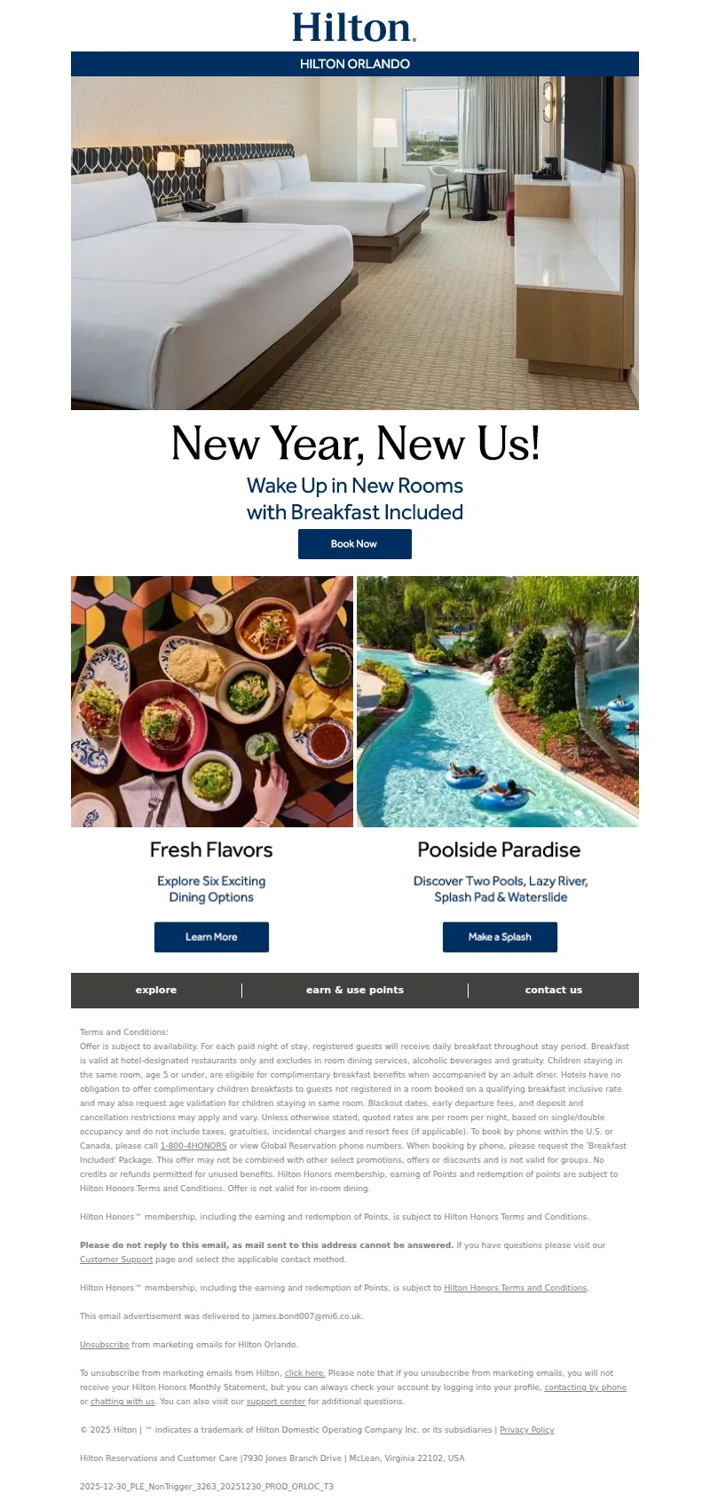 Email screenshot from Hilton Orlando - Renovated Rooms Coming Soon