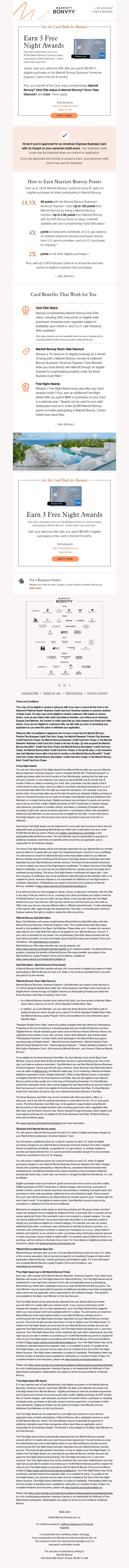 Email screenshot from Marriott Bonvoy - Make Business Spending More Rewarding With the Marriott Bonvoy Business® Amex® Card
