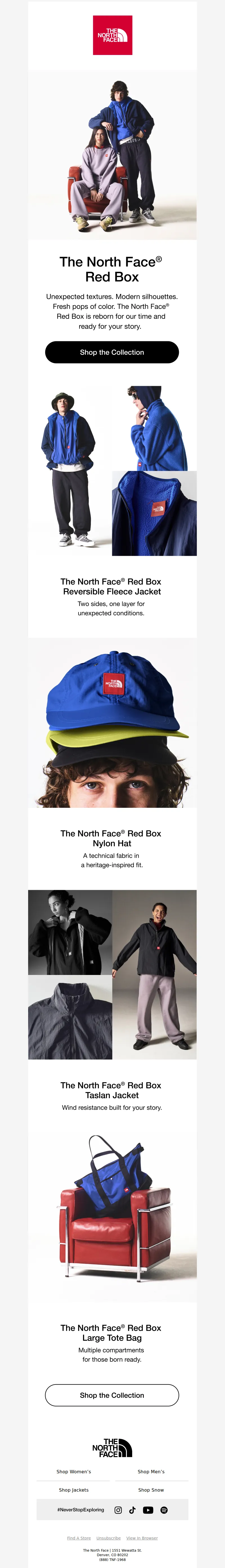 Email screenshot from The North Face - The North Face® Red Box is back.