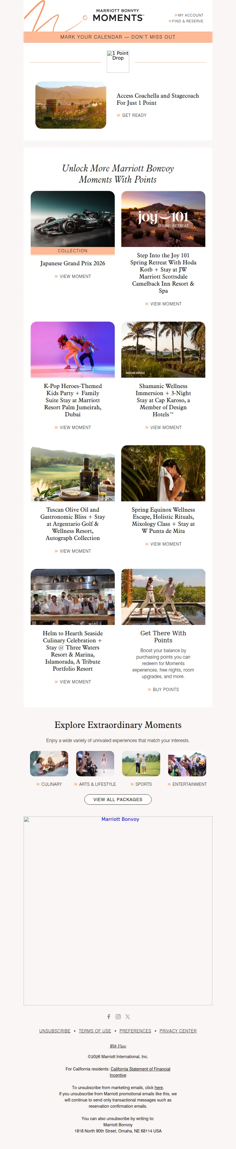 Email screenshot from Marriott Bonvoy - Mr. Bond, It's The Moment You've Been Waiting For