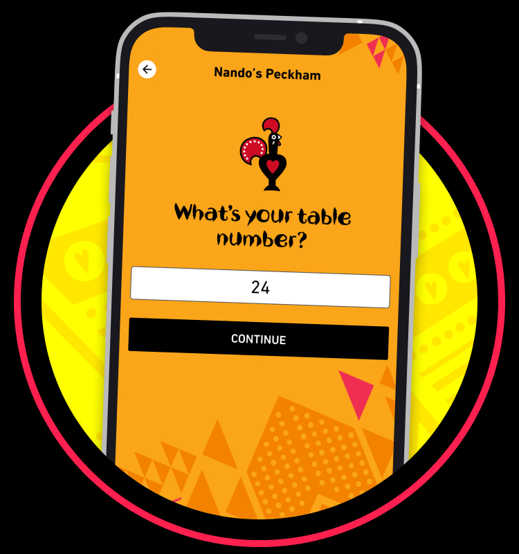 A collection of images showcasing the Nando's App.