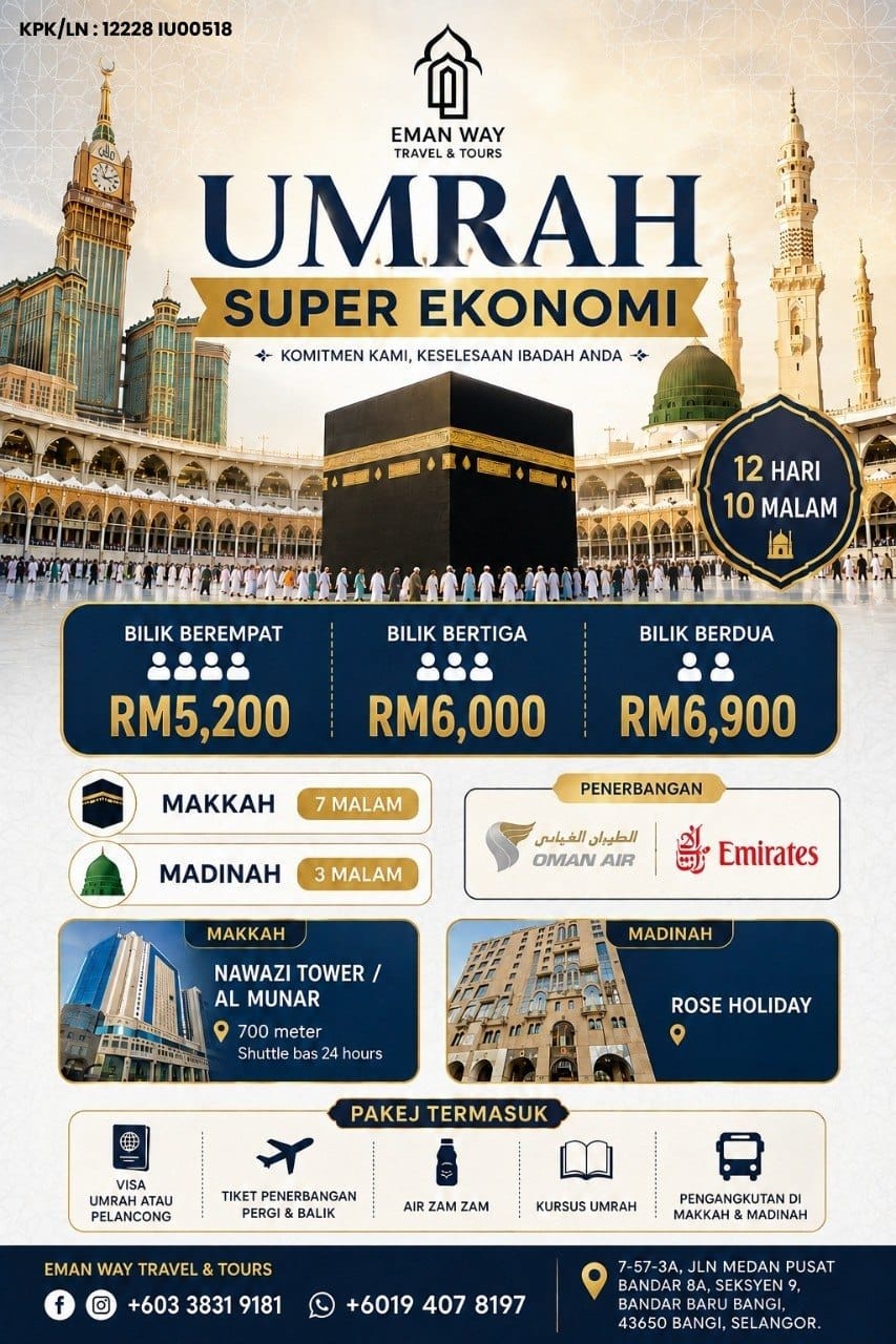 Umrah Super Ekonomi — 12 Days 10 Nights