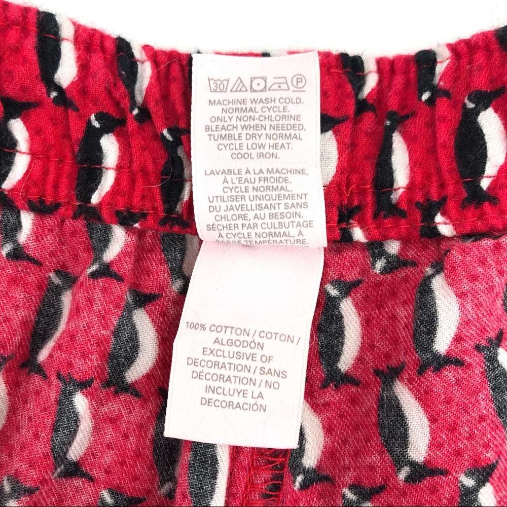 Victoria's Secret Red Penguin Print Long Sleeve Top and Pants