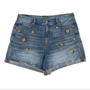 American Eagle Flower Denim Shorts for Women