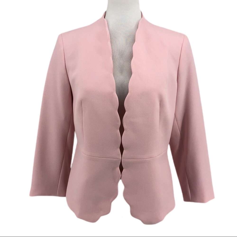 Kasper Tutu Pink Blush Scalloped Edge Jacket Suit Blazer – Embrace Sisu