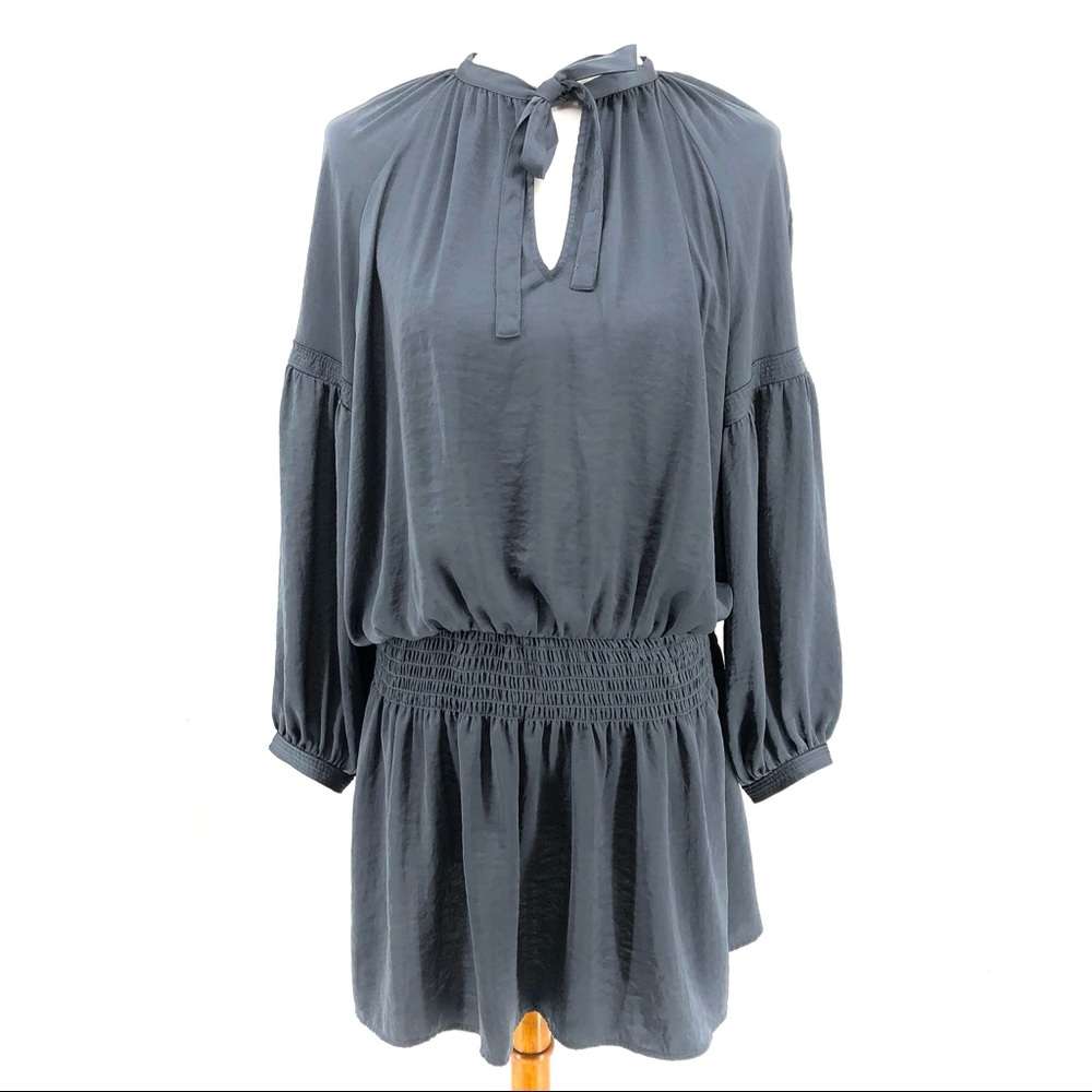 Blue Lucky Brand Charcoal Gray Faux Silk Drop Elastic Waist Mini Dress –  Large – Embrace Sisu