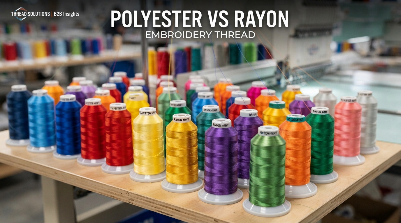 Polyester vs Rayon Embroidery Thread: Full Comparison for Commercial Embroiderers